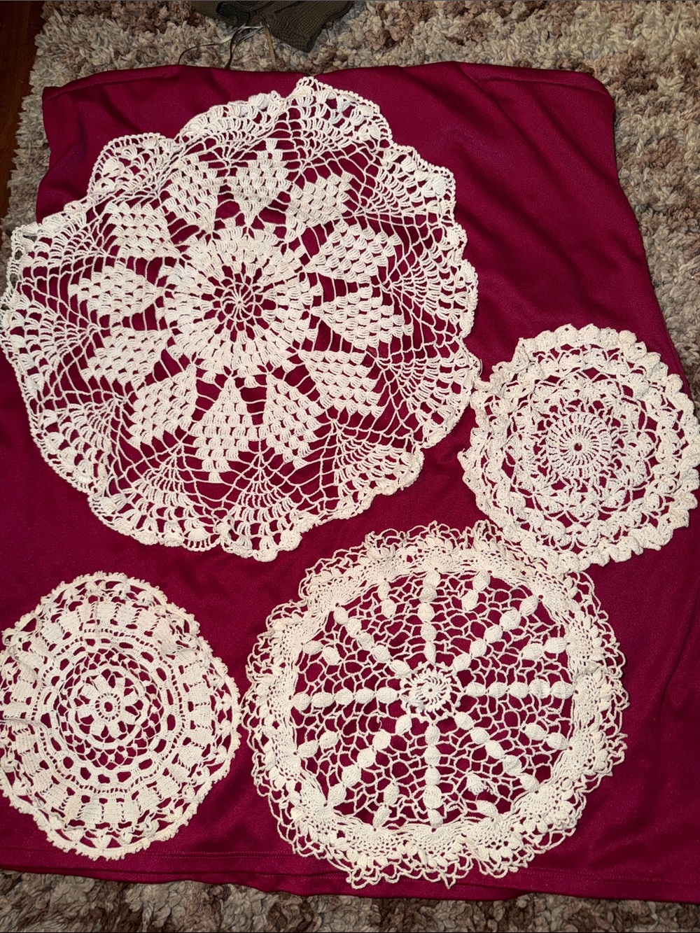 Cream Crochet Doily Set - Elegant Home Accents
